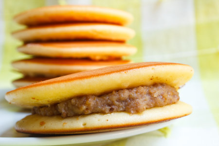 dorayaki is a japanese bread, japanese pancakes.の写真素材