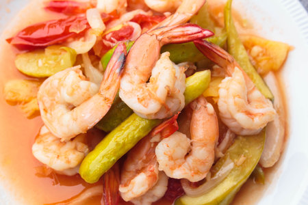 sweet and sour shrimp, thai food very famous.の写真素材
