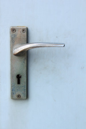 door knob or door handle on the door.の写真素材