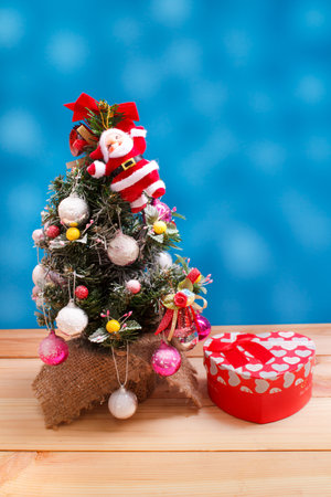 christmas tree decoration with toy and gift, christmas concept.の写真素材