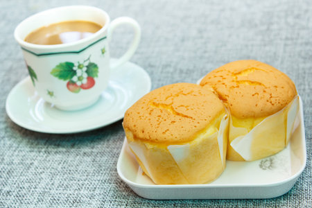 dessert ,cakes or soft cake and coffee, coffee break.の写真素材