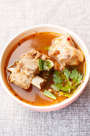 hot and spicy soup with pork ribs.の写真素材