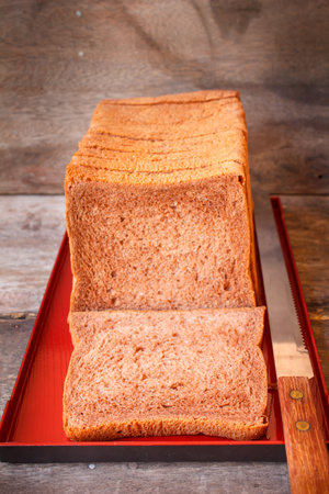 Loaf of bread, chocolate bread thai style.の写真素材