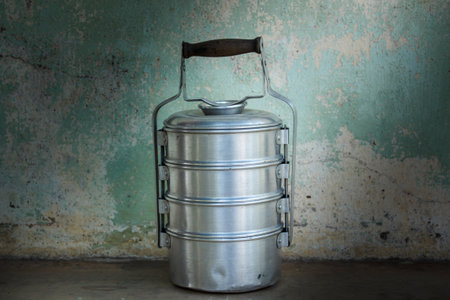 food containers at asian kitchen, still life.の写真素材