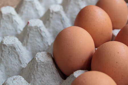 fresh eggs for sale at a market.の写真素材