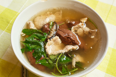 Pork's Entrails and Blood Jelly Soup, Pork blood soup, Famous Asian Soup.の写真素材