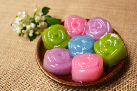 Layer Sweet Cake (Kanom Chan),  kind of Thai sweetmeat.の写真素材