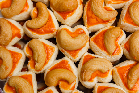 Cookies Singapore (thai name), Heart-shaped cookies.の写真素材