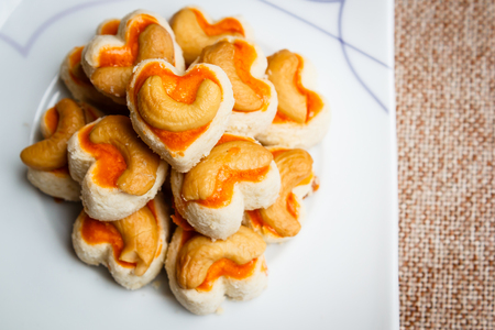 Cookies Singapore (thai name), Heart-shaped cookies.の写真素材