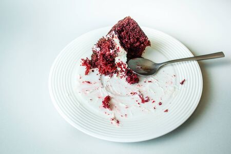 red velvet cake at coffee shop.の写真素材