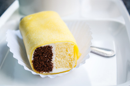 Coffee break with cake at business meeting, Thailand.の写真素材