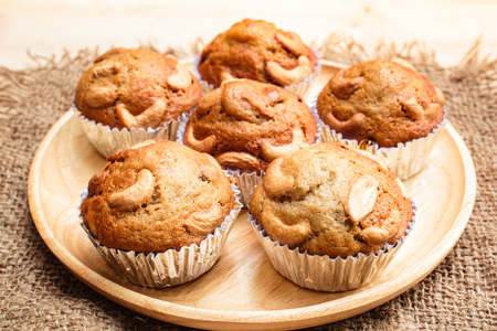banana cup cake freshly baked, thai dessert.の写真素材