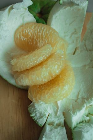 Fresh and tasty tropical fruit, Pomelo or grapefruit.
