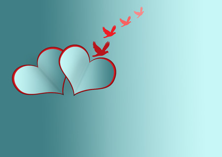 Heart on Valentine's day icon with shadow, Symbol of love.の写真素材
