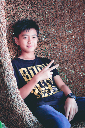 Little boy, cute boy, thai people.の写真素材