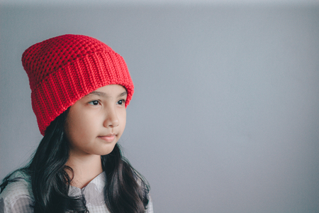 Cute little child girl, young girl, Thai people.の写真素材