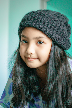 Cute little child girl, young girl, Thai people.の写真素材