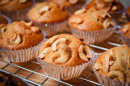 Banana cupcake freshly baked, Thai dessert.の写真素材