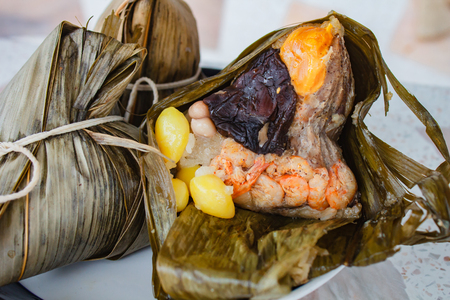 rice dumpling, zongzi or bakcang, duanwu festival.の写真素材