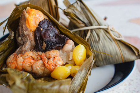 rice dumpling, zongzi or bakcang, duanwu festival.の写真素材