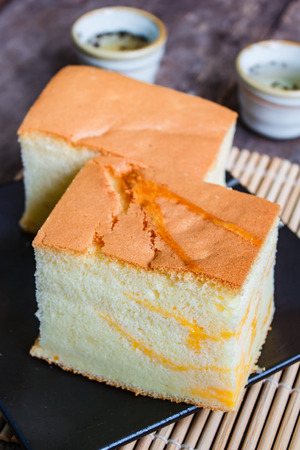 Popular Taiwanese styled sponge cake, Taiwanese fluffy egg sponge cake for breakfast.の写真素材