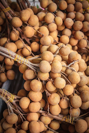 Longan fresh (Dimocarpus longan) A bunch of longan at market' fruit.の写真素材