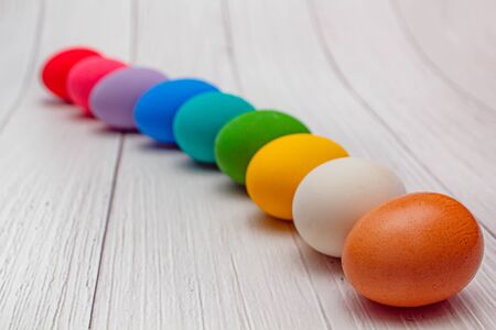 Mandy bright and colorful easter eggs, background.の写真素材