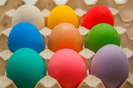 Mandy bright and colorful easter eggs, background.の写真素材