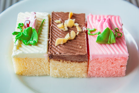 Delicious cake at restaurant in bangkok, Thailand.