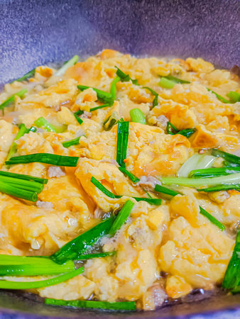 Thai food - Omelet soup with minced pork.の写真素材