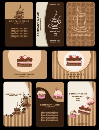 Set of variety business coffee cardsのイラスト素材