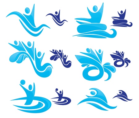 collection of aqua park symbolsのイラスト素材