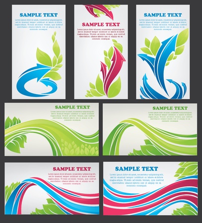 collection of ecological business cardsのイラスト素材