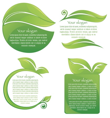 collection of leaf frames and stickers のイラスト素材