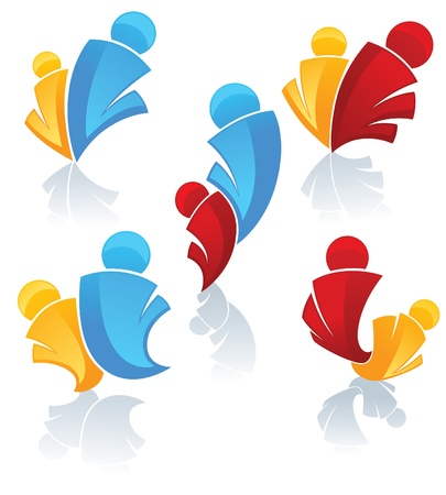 vector collection of active dance and people symbols のイラスト素材