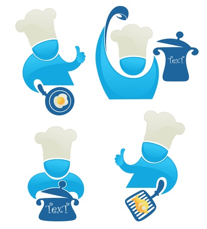 vector collection of funny cartoon cookers and foodのイラスト素材