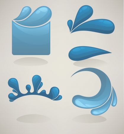 collection of water drops, stickers and frames for your textのイラスト素材