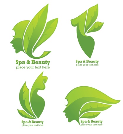 collection of spa and beauty symbols and signsのイラスト素材