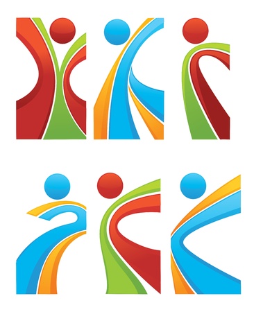 active and sportive abstract peopleのイラスト素材