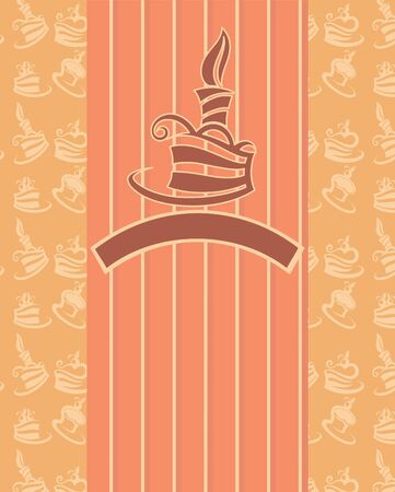 image of birthday cakes, candle and pattern backgroundのイラスト素材