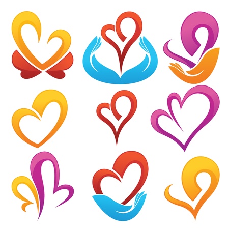 collection of love concept, labels and formsのイラスト素材