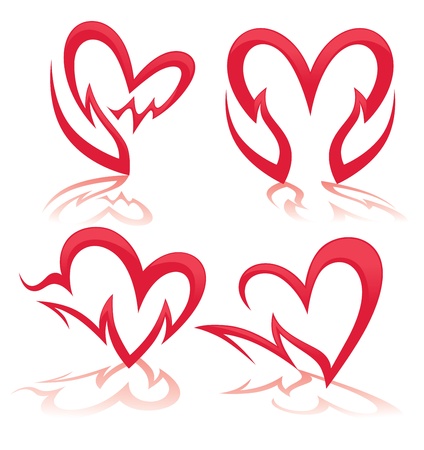 heart in my hands, collection of health symbolsのイラスト素材