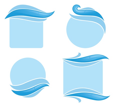 clear water, stickers and symbols for your textのイラスト素材