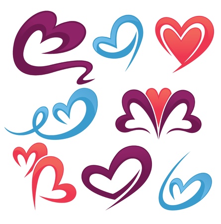 vector collection of love symbols, signs and formsのイラスト素材