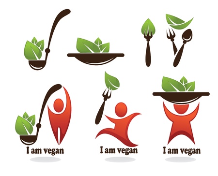 Vector collection of healthy eating, vegetarian foodのイラスト素材