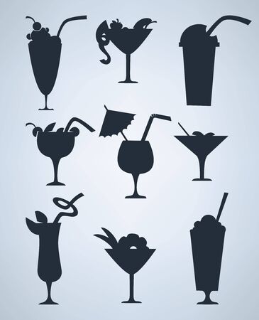 vector collection of silhouettes, signs and symbolsのイラスト素材