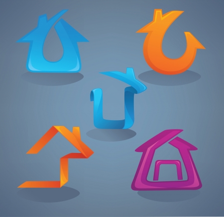 home, houses and cottages collectionのイラスト素材