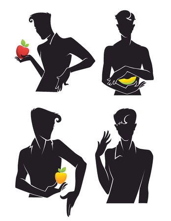 collection of people silhouettesのイラスト素材