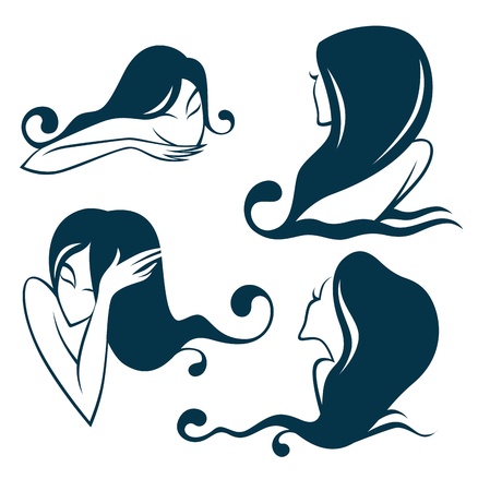 collection of sfa and beauty emblemsのイラスト素材