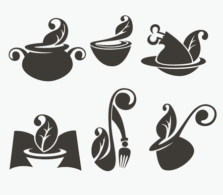 vector collection of food silhouettesのイラスト素材
